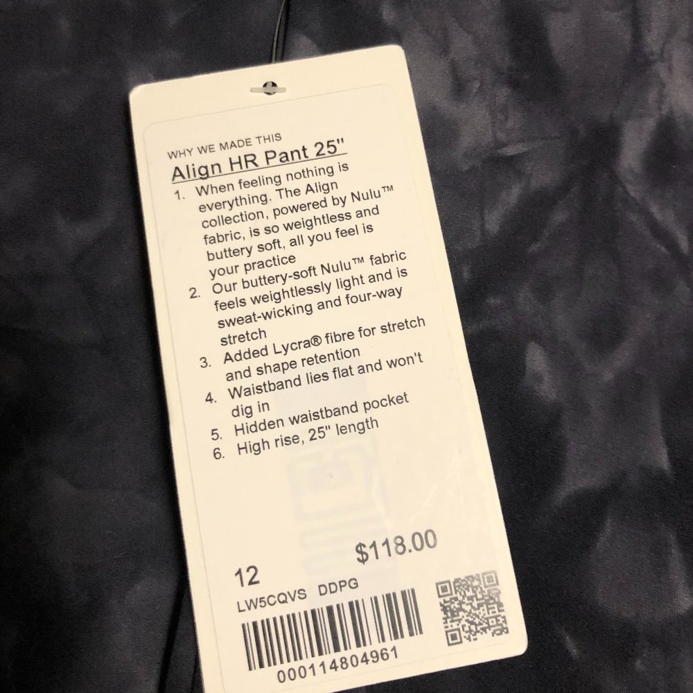 NWT lululemon Align HR Pant 25. Sizes 8 & 12. Diamond Dye Pitch/Graphite Grey - Picture 8 of 10